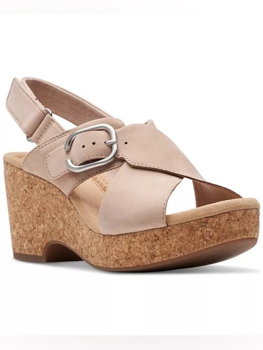 ♥️♥️ Clarks Women's Giselle Dove Wedge Sandal - Sand Nubuck